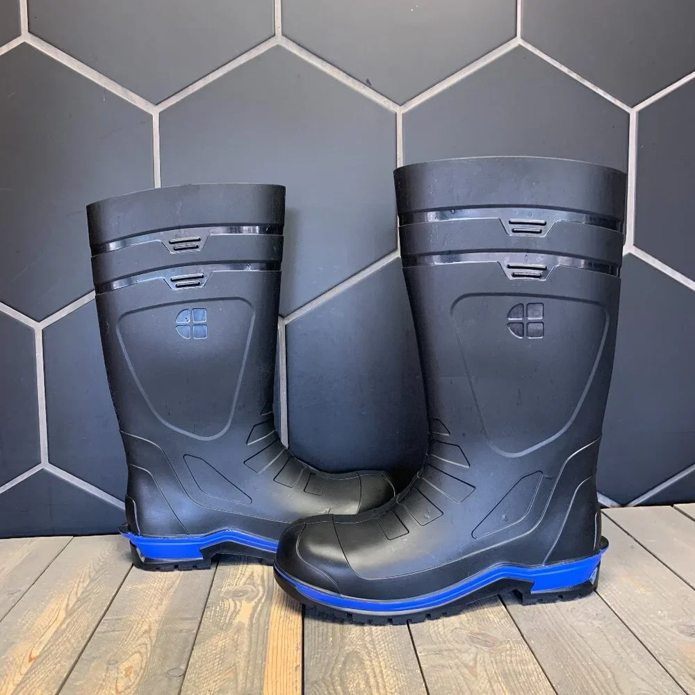 ~New W/O Box! Mens Shoes4Crews Sentry Black Blue Knee High Boots Oil & Slip Work